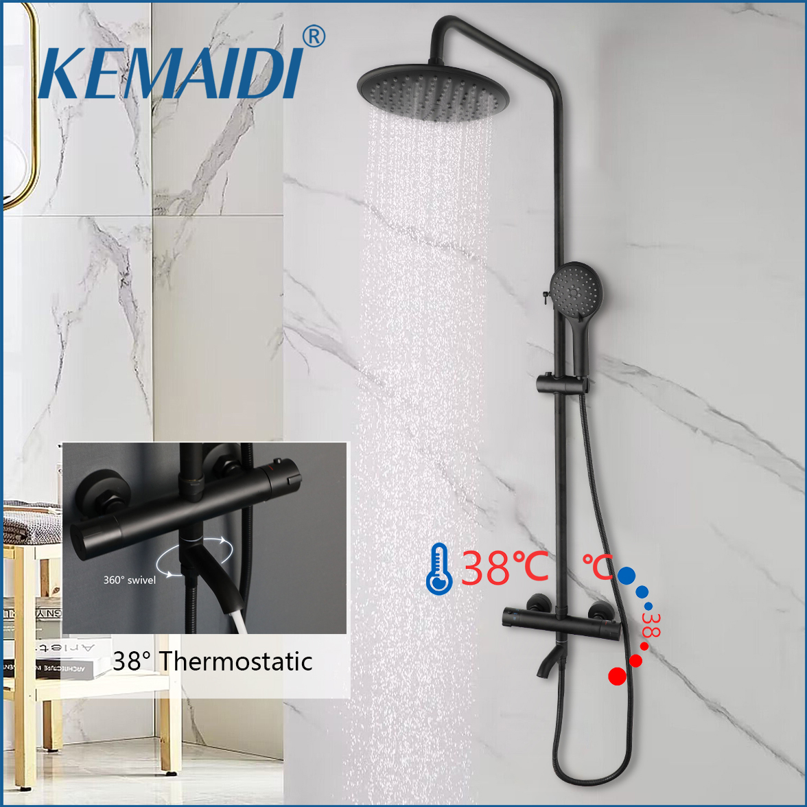 Home Bathroom Faucets - KEMAIDI Thermostatic Shower Set Bathroom Shower