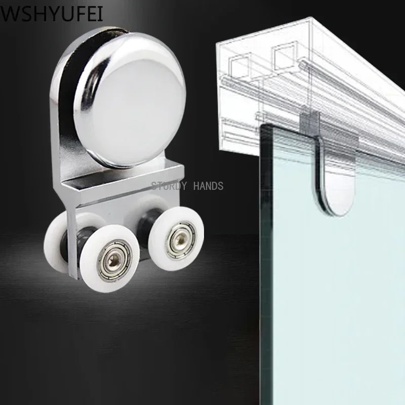 Home And Bathroom - 2 pcs/set Glass Sliding Door Roller