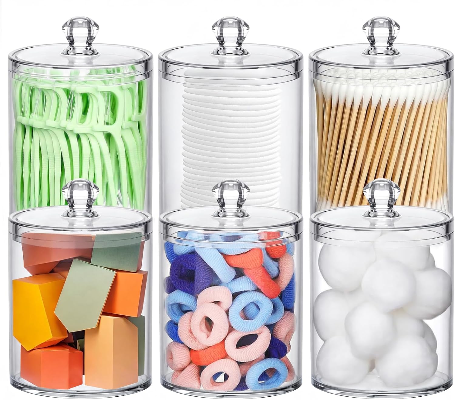 Home Bathroom Images - Acrylic Qtip Holder 6 Pack with
