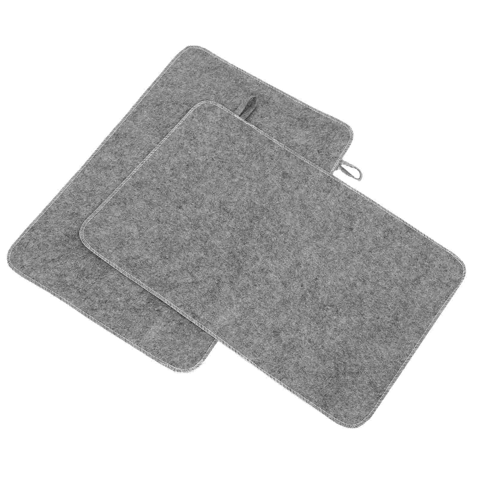 Home Bathroom Carpet - 2pcs Grey Felt Sauna Seat Cushion