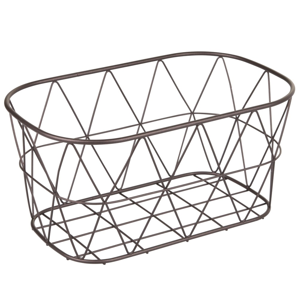 Home Essentials Bathroom Storage - Bronze Steel Wire Storage Basket Geometric