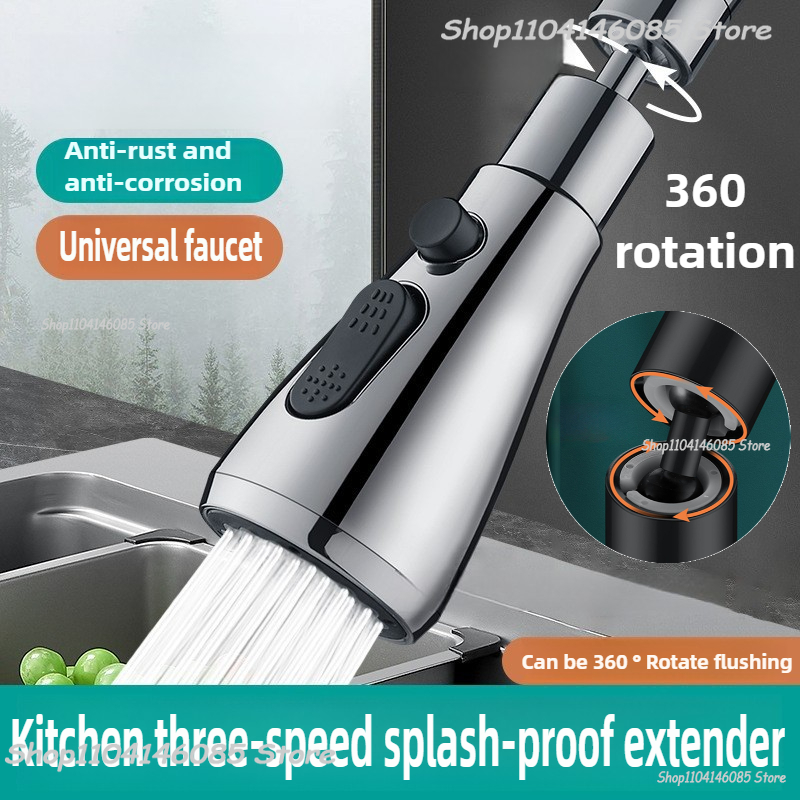 Home Bathroom Faucets - Faucet Extender Metal Three Modes Head