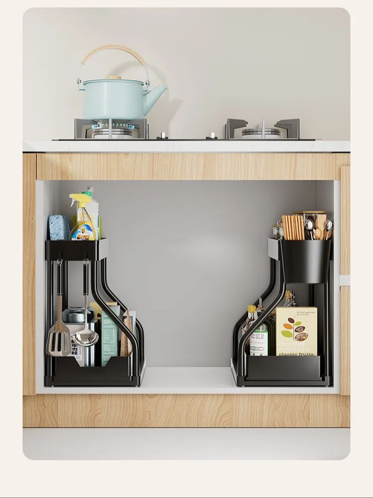Home Essentials Bathroom Storage - Under Sink Organizer Pull Out Sliding