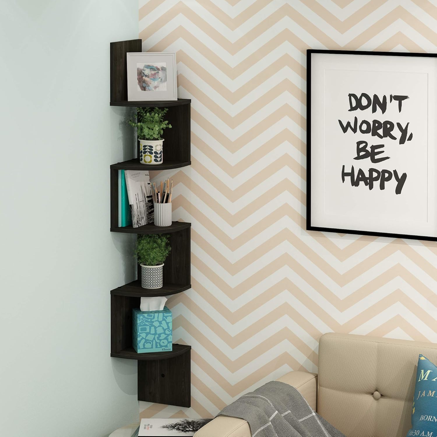 5-Tier Zigzag Corner Floating  - Home Bathroom Images avis et prix