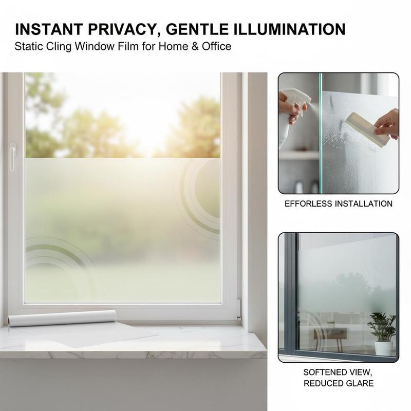 Frosted Window Cover 23.6 in x - Home Bathroom Window Tint avis et prix