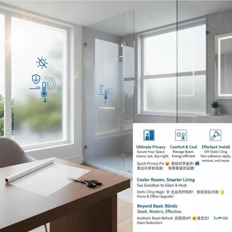 Frosted Window Cover 23.6 in x - Home Bathroom Window Tint avis et prix