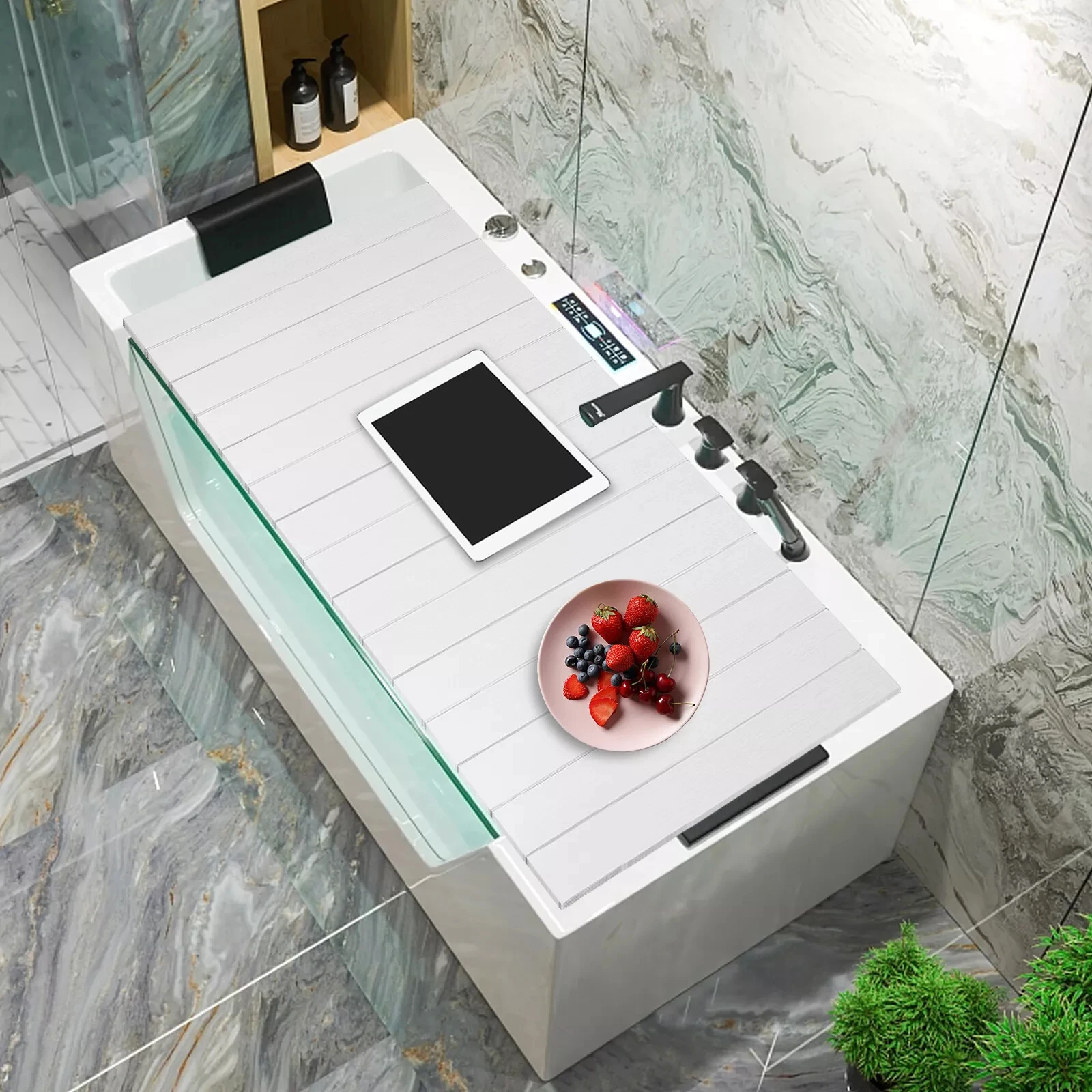 Folding Bathtub Cover White Wo - Home Bathroom Spa avis et prix