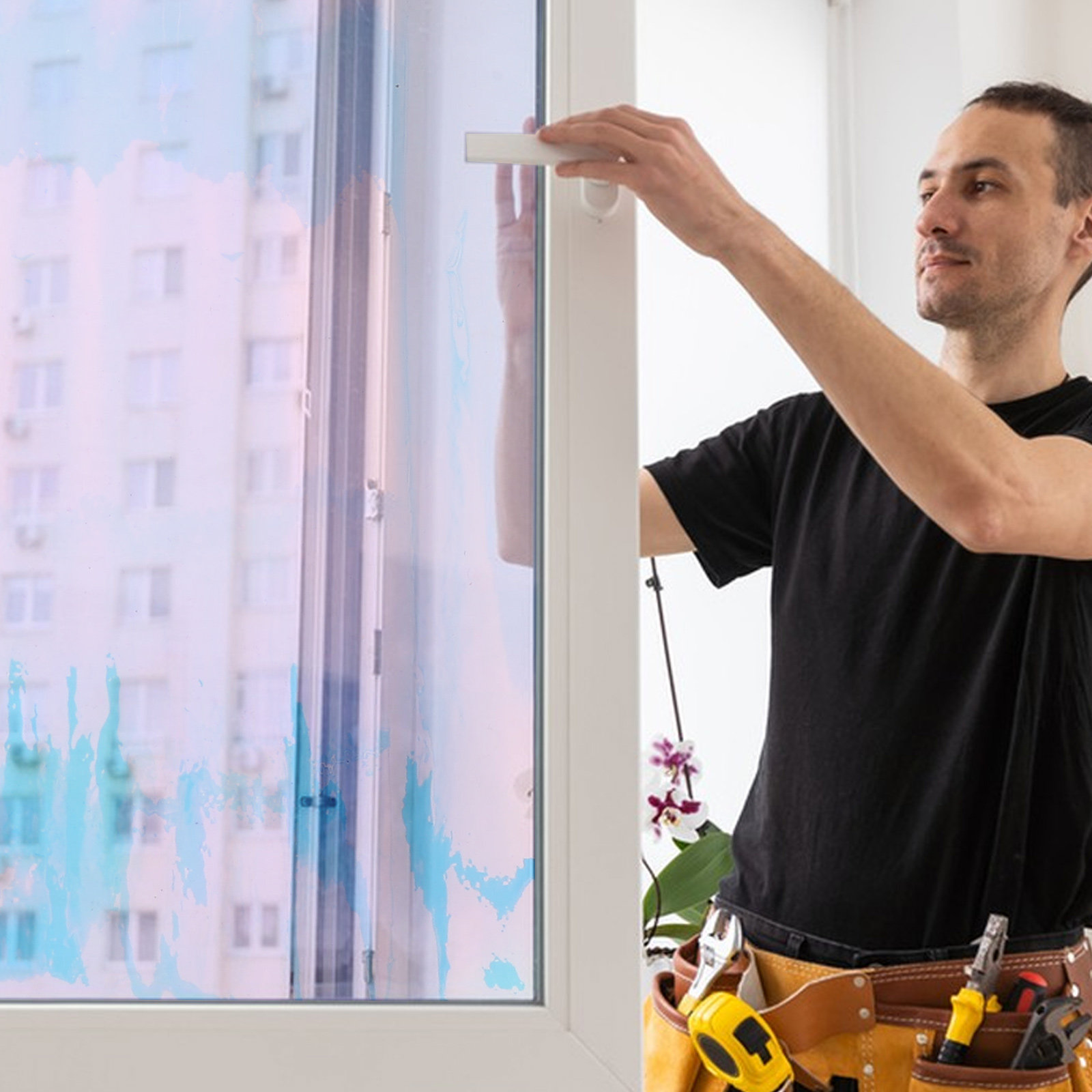 Self Adhesive Holographic Wind - Home Bathroom Window Tint avis et prix