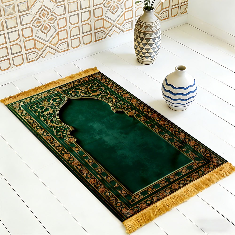 Dark Green Gold Floral Arch Is - Home Bathroom Carpet avis et prix
