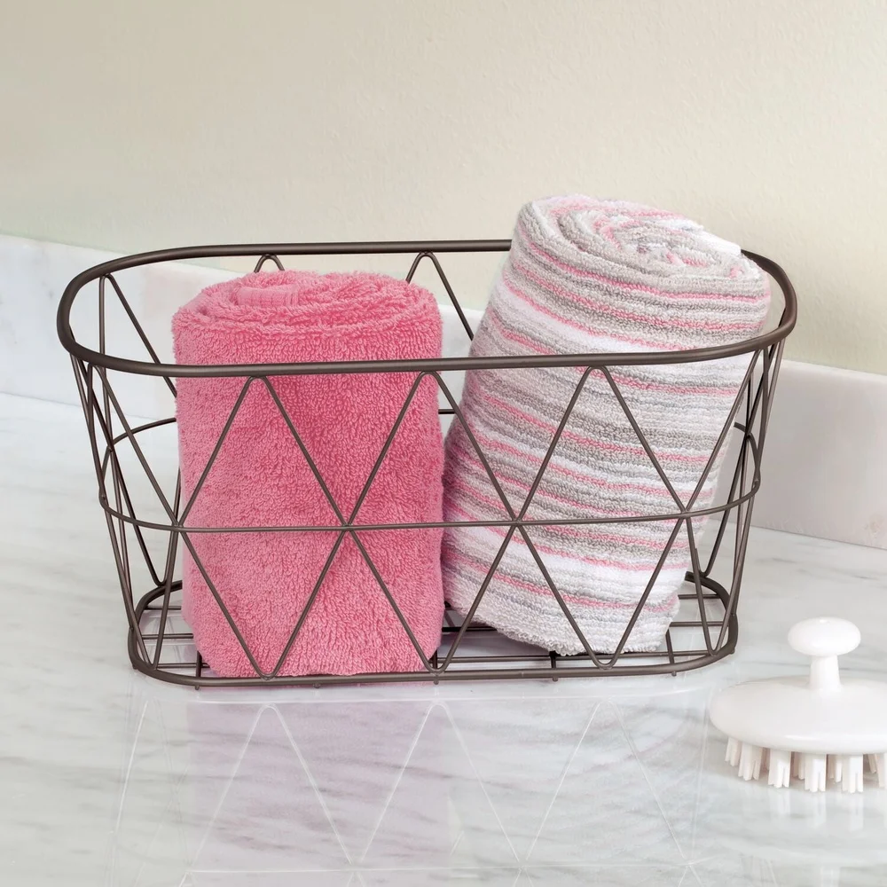 Bronze Steel Wire Storage Bask - Home Essentials Bathroom Storage avis et prix
