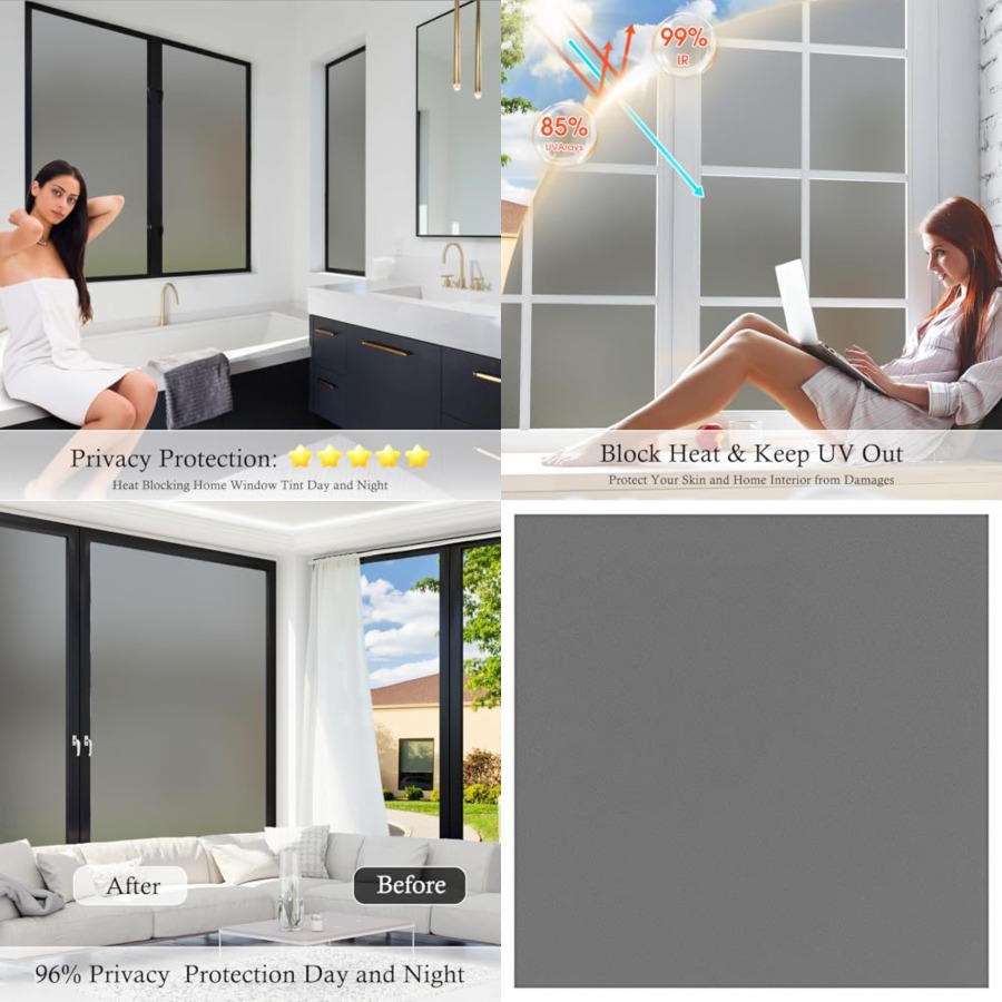 Window Privacy Film Frosted Gl - Home Bathroom Window Tint avis et prix
