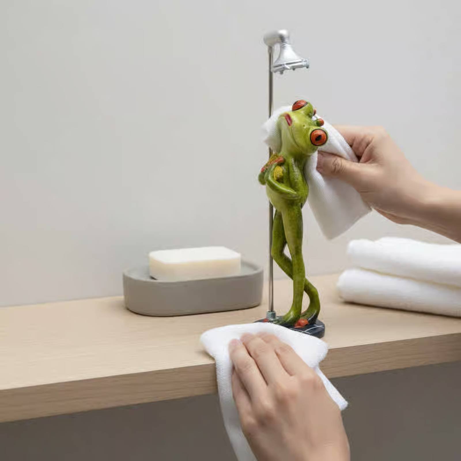 Showering Frog Figurine Novelt - Home And Bathroom avis et prix