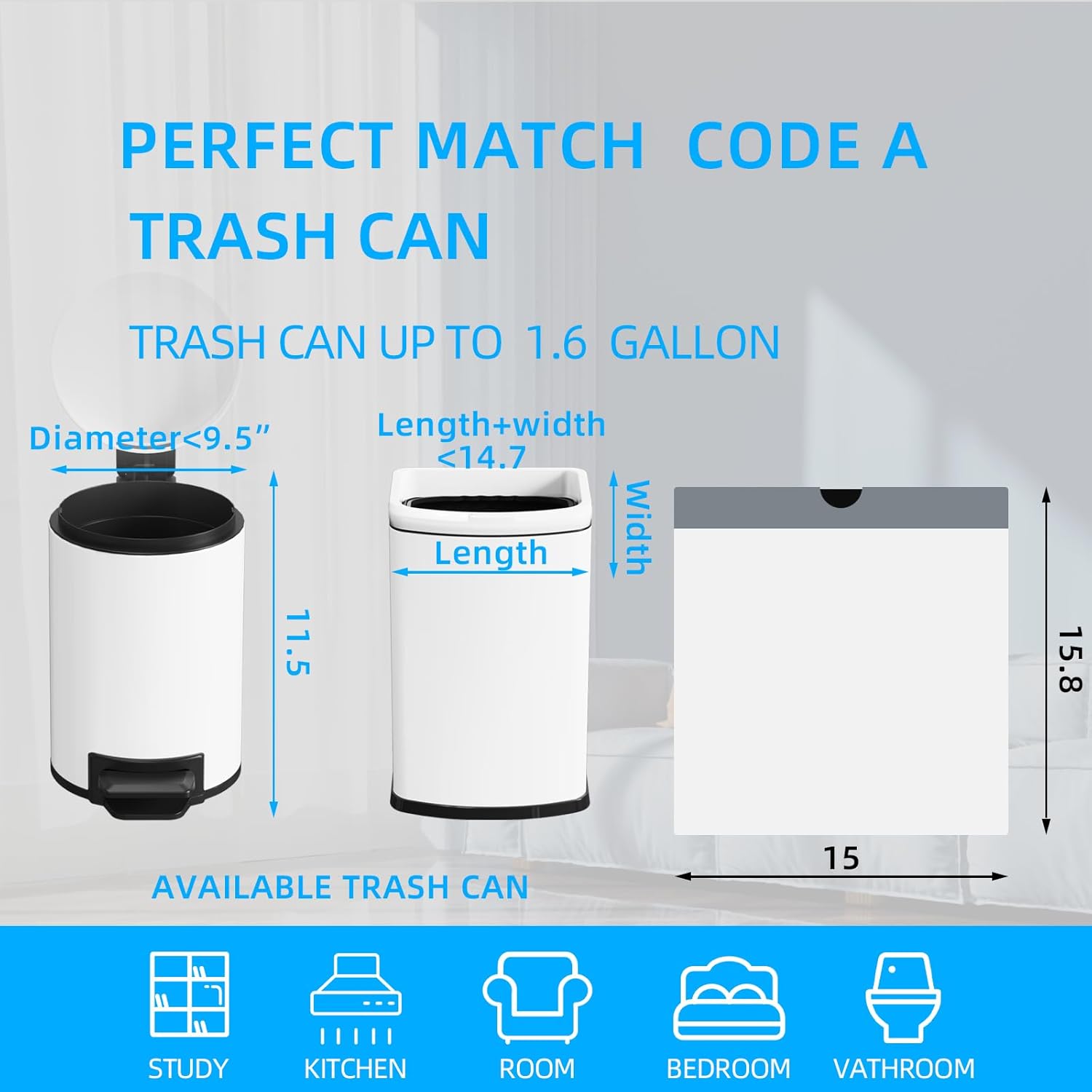 1.6 Gallon Mini Drawstring Tra - Home Bathroom Images avis et prix