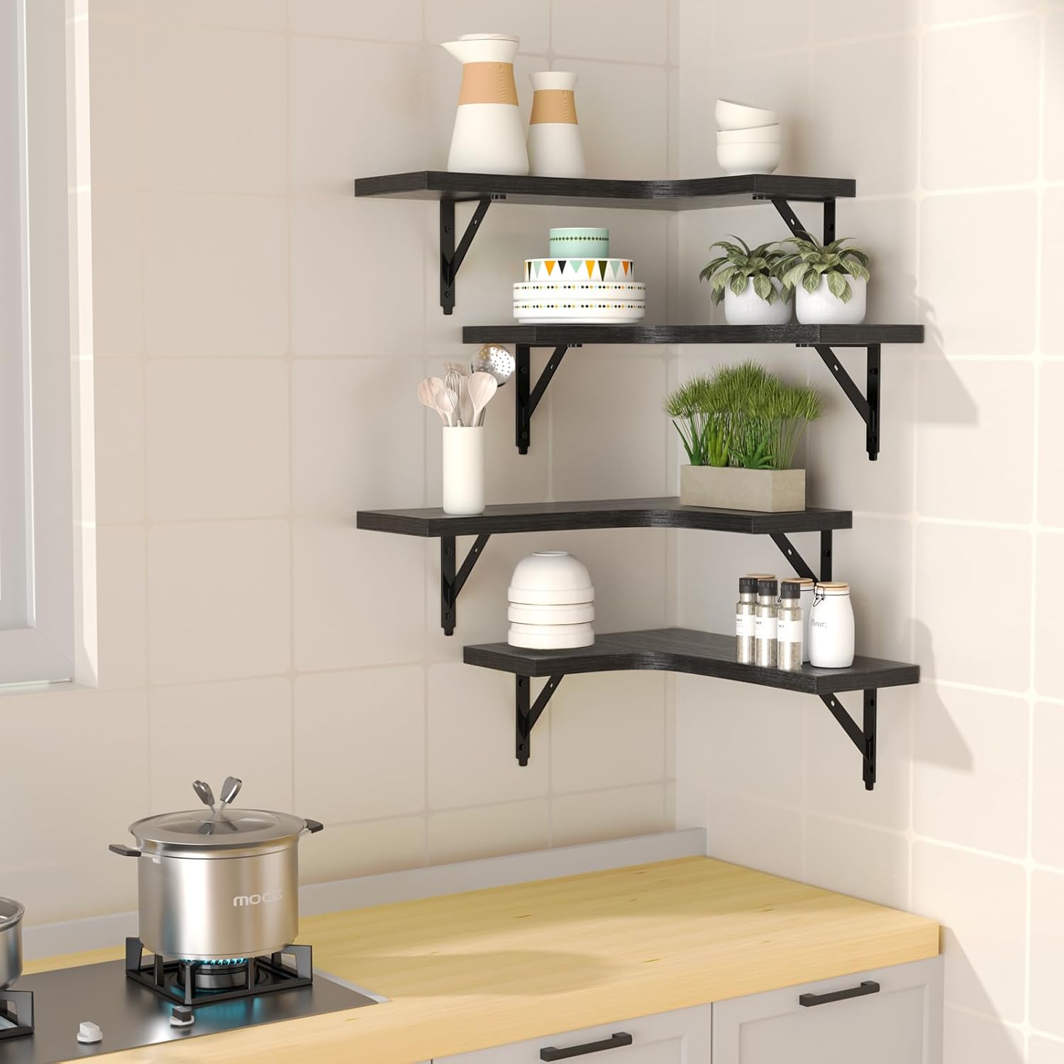 Corner Floating Shelves Set of - Home Bathroom Images avis et prix
