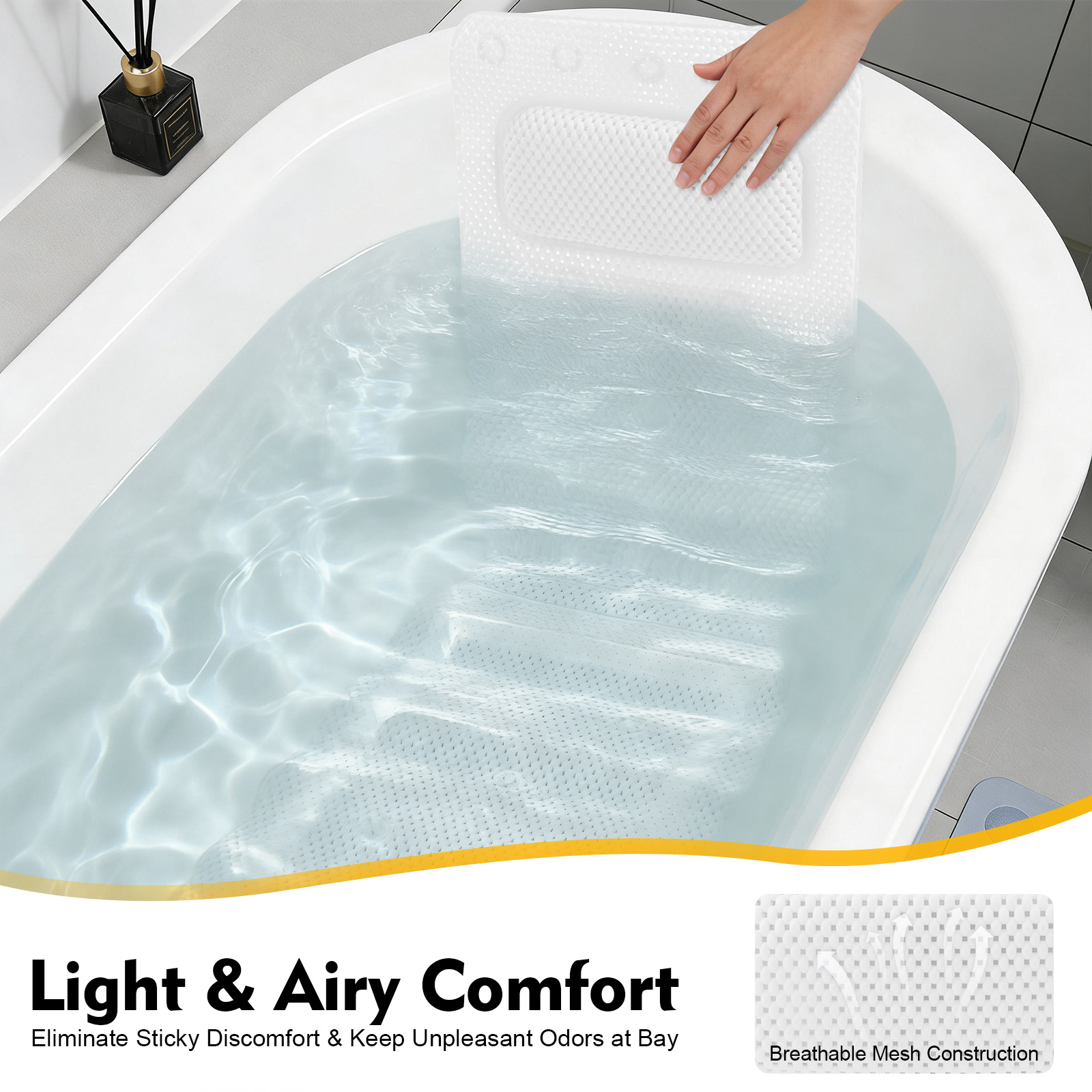 Bathtub Mat with Pillow, PVC F - Home Bathroom Spa avis et prix