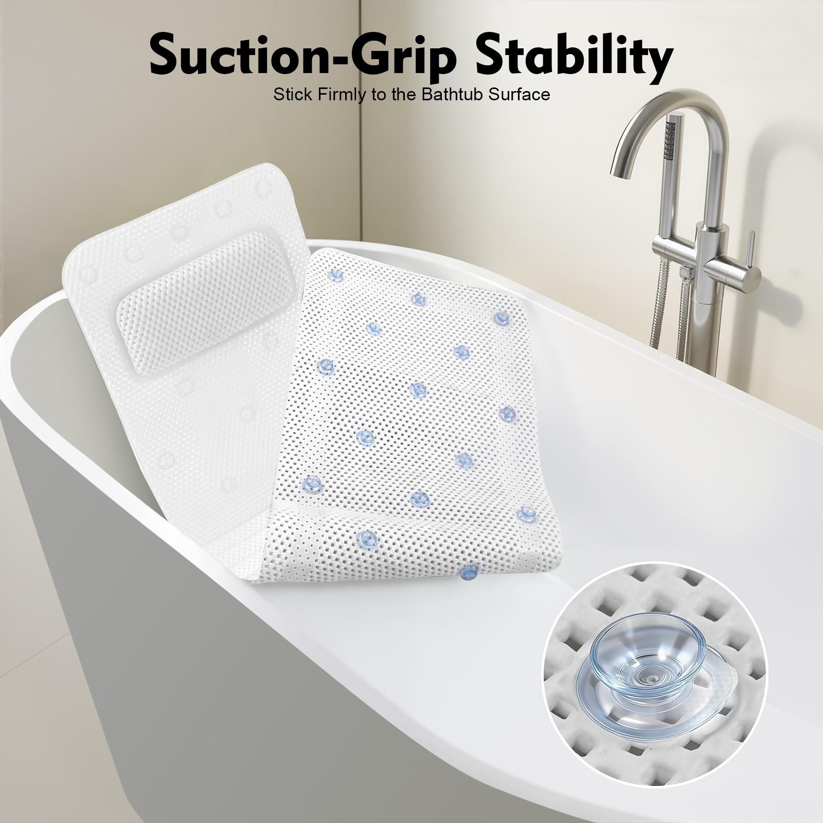 Bathtub Mat with Pillow, PVC F - Home Bathroom Spa avis et prix