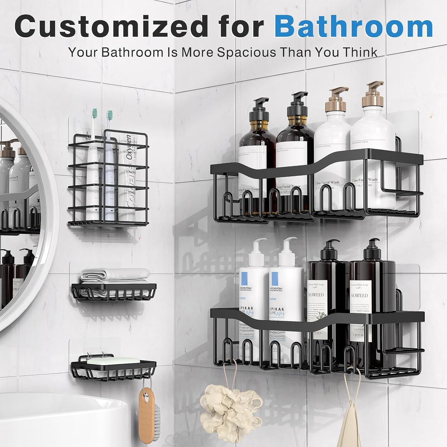 5-Pack Rustproof Stainless Ste - Home Essentials Bathroom Storage avis et prix