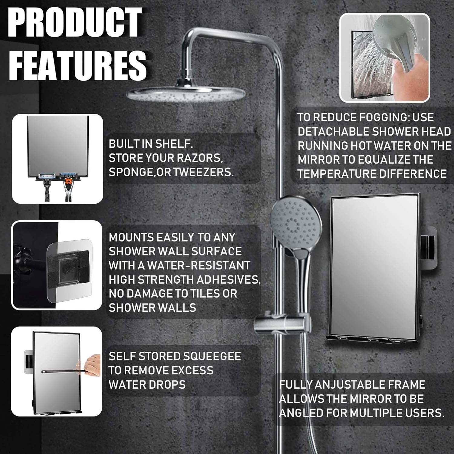 Shower Mirror for Shaving with - Home Bathroom Images avis et prix