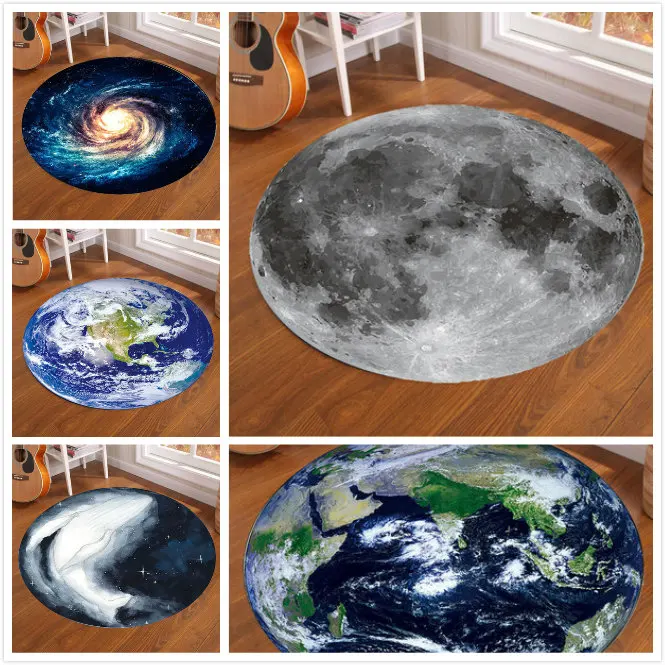 Galaxy Earth Moon Round Carpet - Home Bathroom Carpet avis et prix