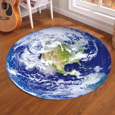 Galaxy Earth Moon Round Carpet - Home Bathroom Carpet avis et prix