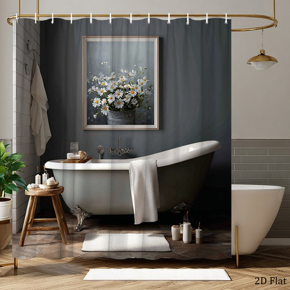 Waterproof Shower Curtain Gray - Home Bathroom Spa avis et prix