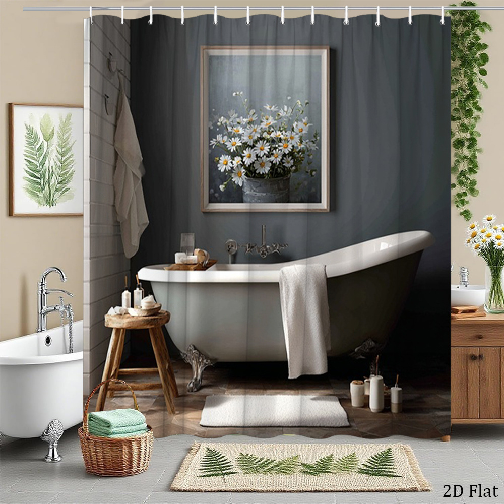 Waterproof Shower Curtain Gray - Home Bathroom Spa avis et prix