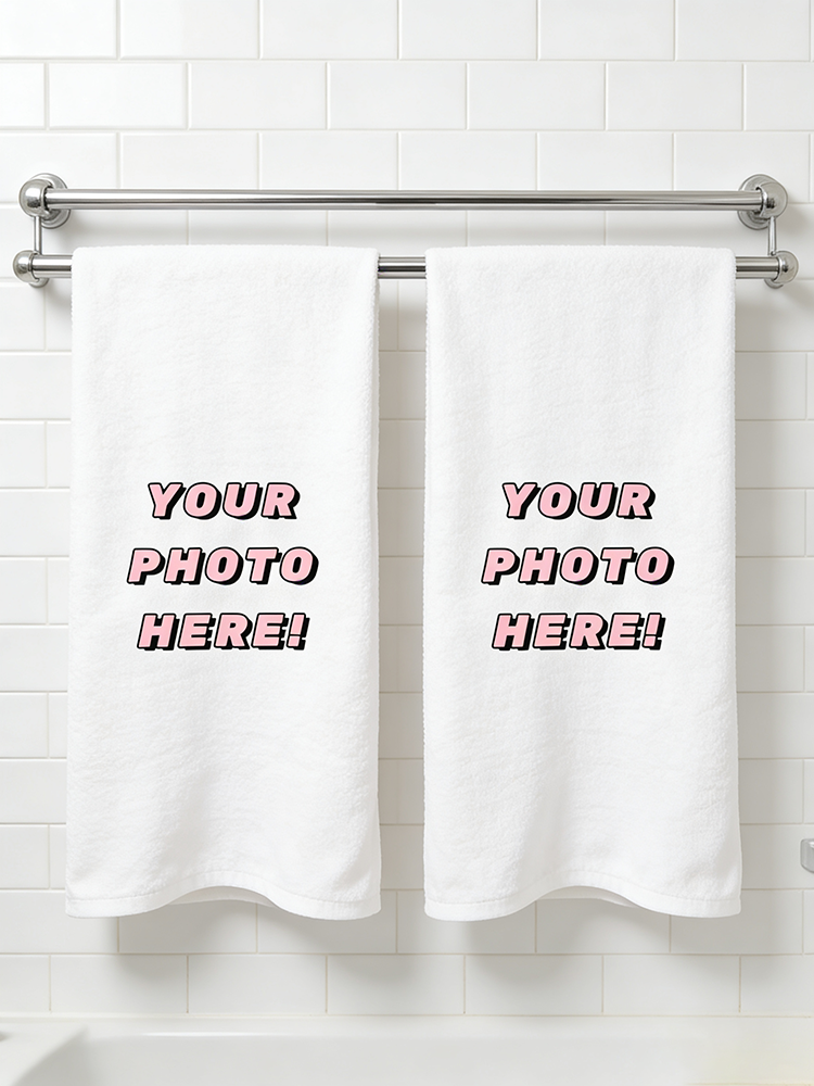 1Pc/2Pc Custom Photo Towel, Up - Home Bathroom Images avis et prix