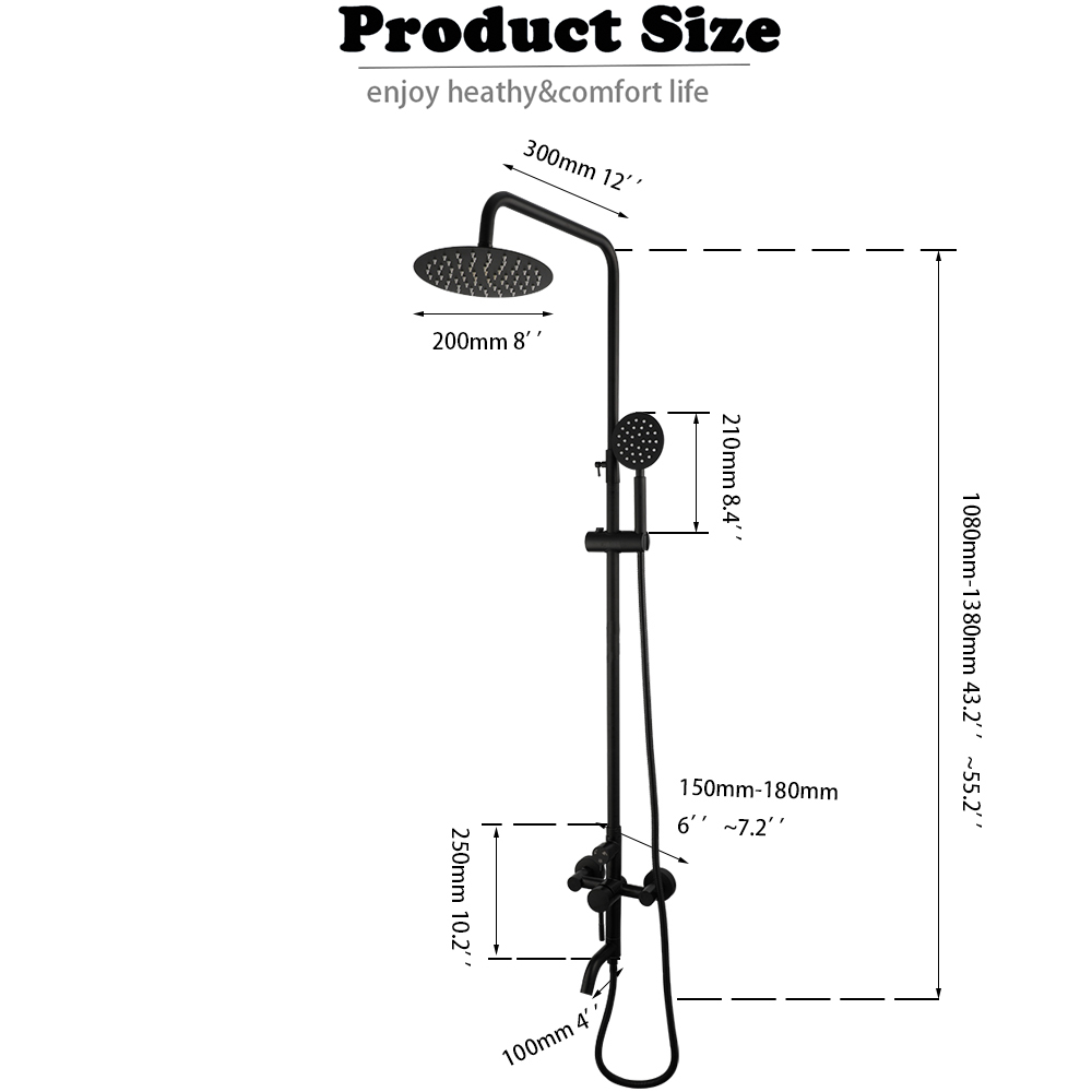 KEMAIDI Shower faucet Set Matt - Home Bathroom Faucets avis et prix