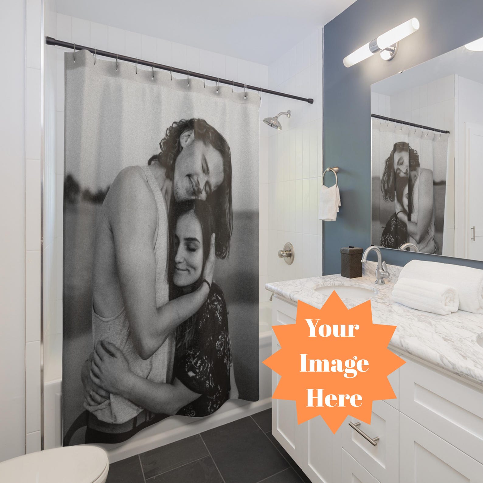 Custom Image Shower Curtain Pe - Home Bathroom Images avis et prix