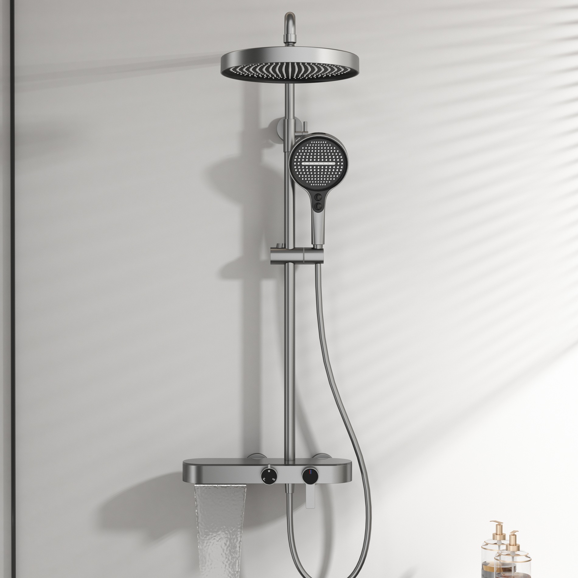 Gunmetal Gray Shower Set For H - Home And Bathroom avis et prix