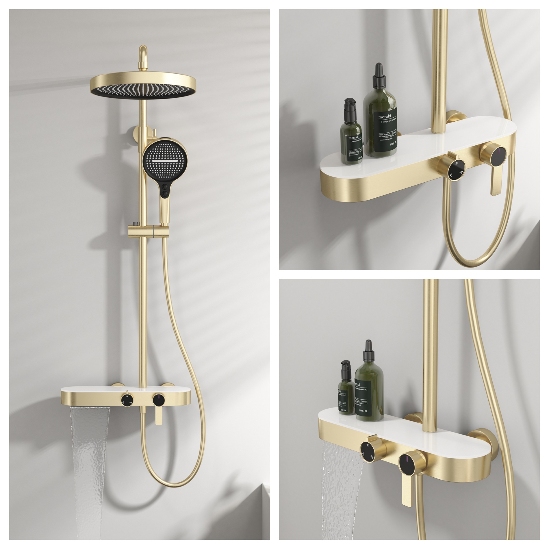 Gunmetal Gray Shower Set For H - Home And Bathroom avis et prix