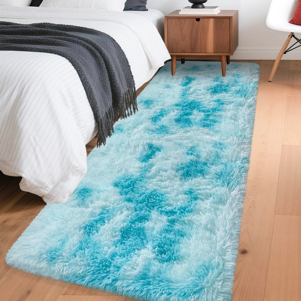 VIKAMA Gradient Blue Fluffy Ru - Home Bathroom Carpet avis et prix
