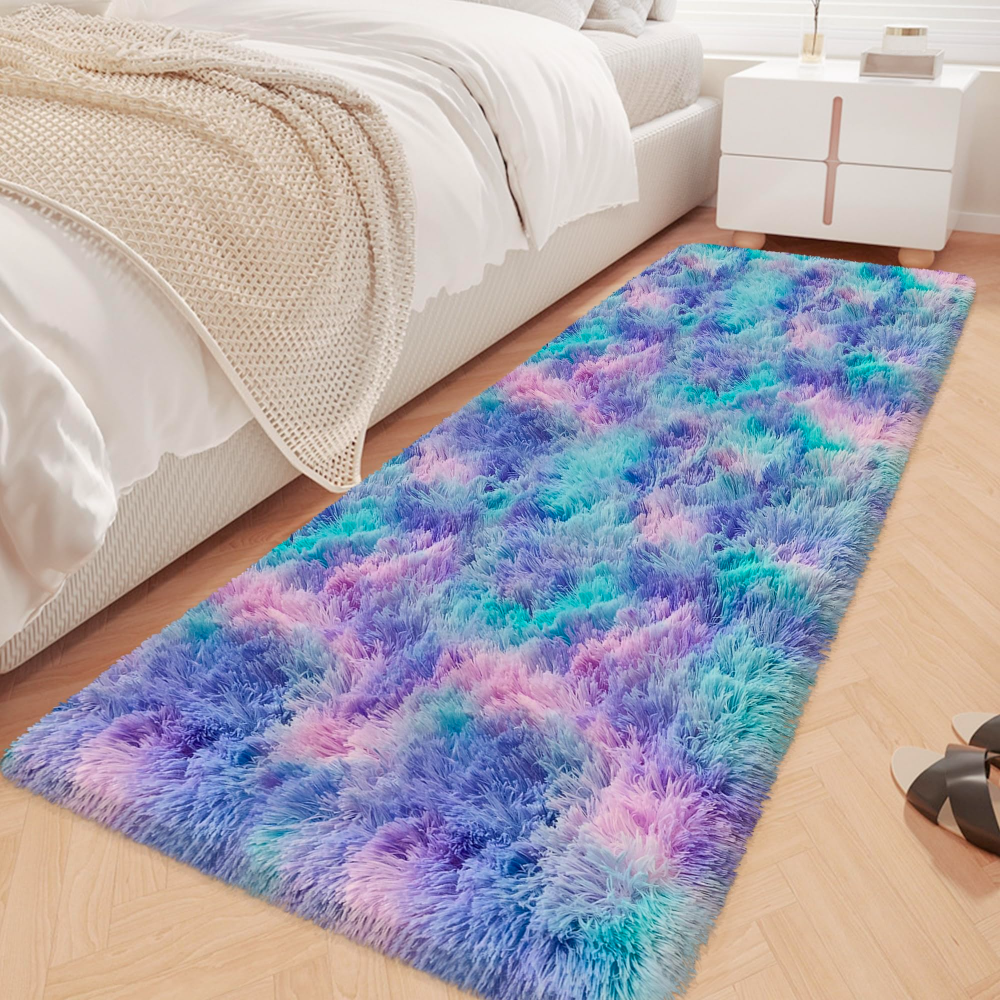 VIKAMA Gradient Blue Fluffy Ru - Home Bathroom Carpet avis et prix