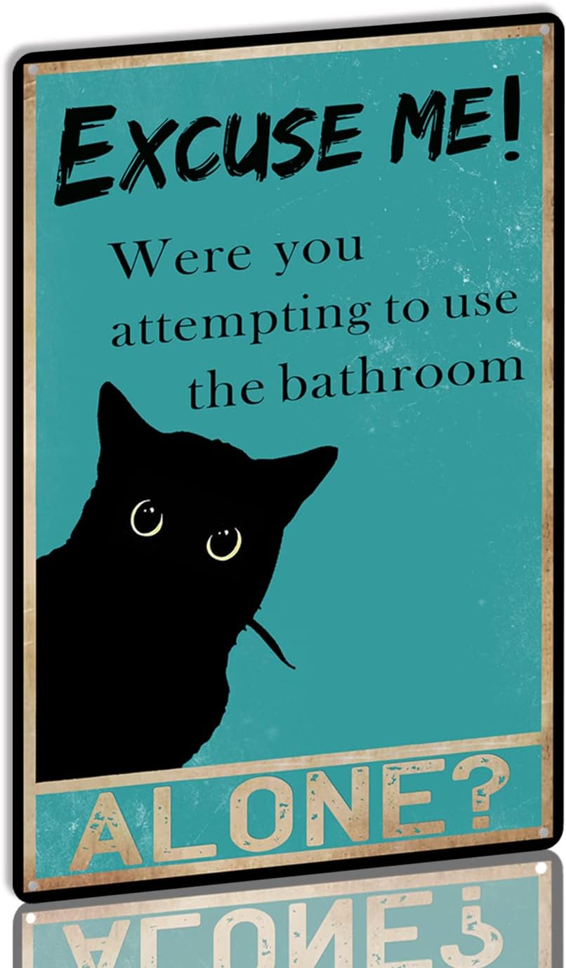 YLUYINOM Tin Sign Funny Black  - Home Alone Bathroom avis et prix